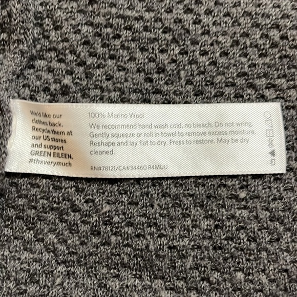 Eileen Fisher Merino Wool Gray Sleeveless Knit Cardigan Shawl Size XS - Picture 6 of 9